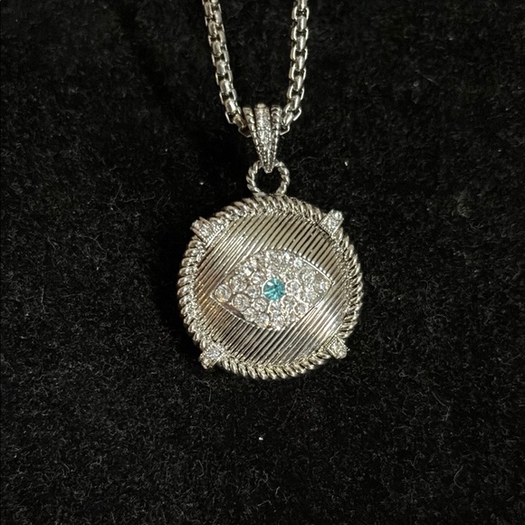 Silver Necklace with Crystal Accents and Delicate Chain - Picture 9 of 17